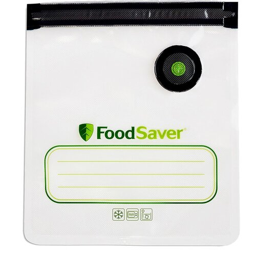 NEWELL BRANDS DISTRIBUTION LLC 2144086 Reusable Vacuum Zipper Bags, for FoodSaver Handheld Vacuum Sealers, Qt., 10-Ct.