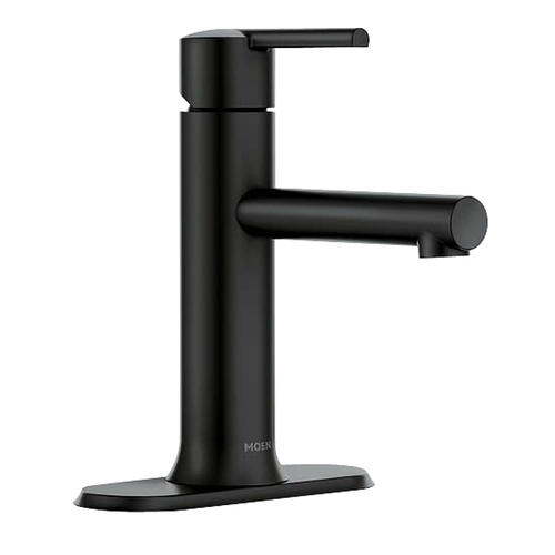 Bathroom Faucet, 1.2 gpm, 1-Faucet Handle, 1, 3-Faucet Hole, Metal, Matte Black, 4 in Faucet Centers