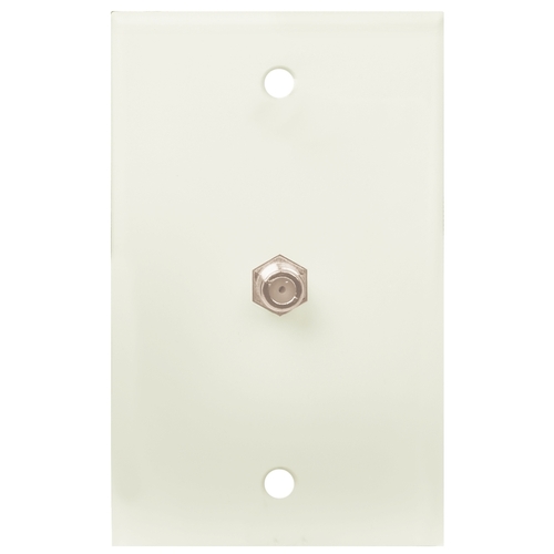 Coaxial Cable Wall Plate, White - pack of 6