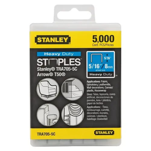 5/16 in. Leg 1 in. Crown 1/2-Gauge Galvanized Steel Heavy-Duty Staples Silver