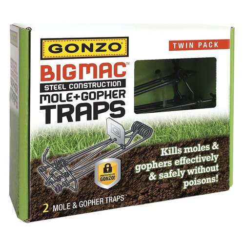 Gonzo 5000 Mole and Gopher Trap, 5-1/2 in L, 2 in W - pack of 2
