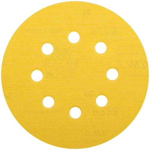 Hook & Sand A290 076607 Vacuum Abrasive Disc, 5 in Dia, Coated, 220 Grit, Very Fine, Paper Backing