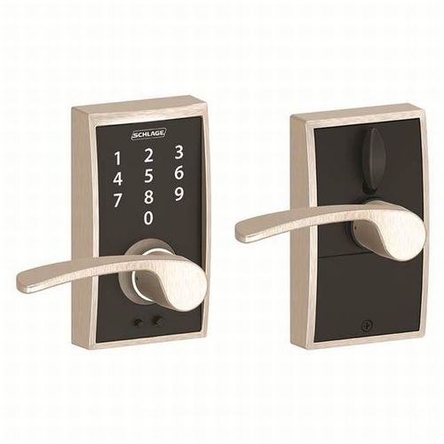 Century with Merano Lever Keyless Touch Lever Lock with 16211 Latch and 10063 Strike Satin Nickel Finish