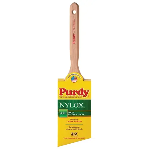 Purdy 144152230 Nylox Glide Paint Brush, 3 in W, Nylon Bristle, Fluted Handle
