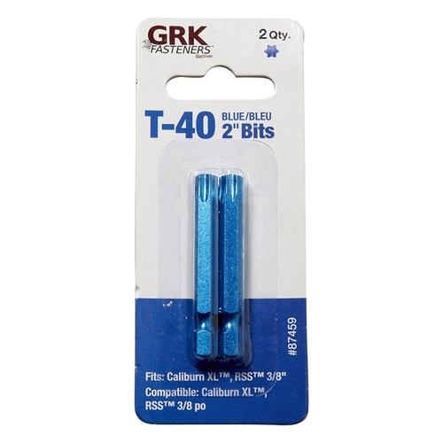 GRK Fasteners 87459 1 Drive Bit, T40 Drive, Star Drive, Hex Shank, 2 in L, Steel - pack of 2