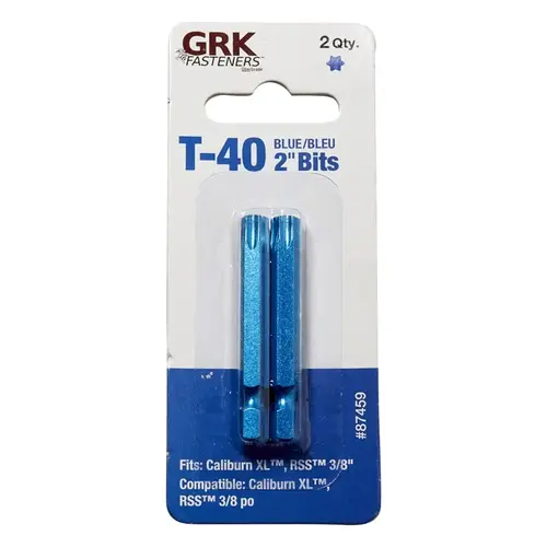 GRK Fasteners 87459 1 Drive Bit, T40 Drive, Star Drive, Hex Shank, 2 in L, Steel - pack of 2