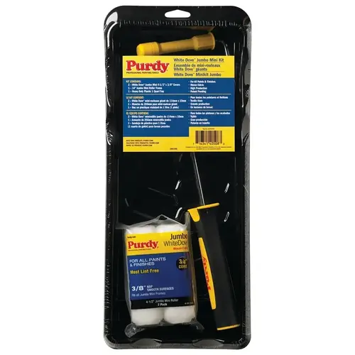Purdy 14C810610 White Dove Jumbo Mini Paint Roller Kit, Plastic, 4-Piece
