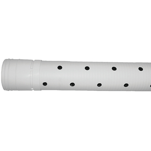 ADVANCED DRAINAGE SYSTEMS 4520010 Triple-Wall Pipe, 4 in, 10 ft L, Bell x Spigot, White