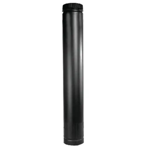 SELKIRK DSP6TL Stove Pipe, 6 in ID x 6-1/2 in OD Dia, 38 to 68 in L, Aluminized Steel/Stainless Steel, Black