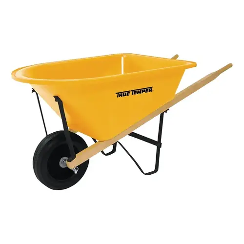 Wheelbarrow, Poly, 16 in Wheel Yellow