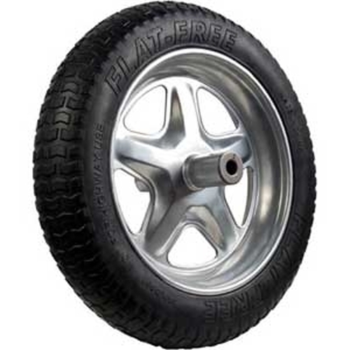 Flat Free Tire, 16 in Dia Tire, 3-1/2 in W Tire