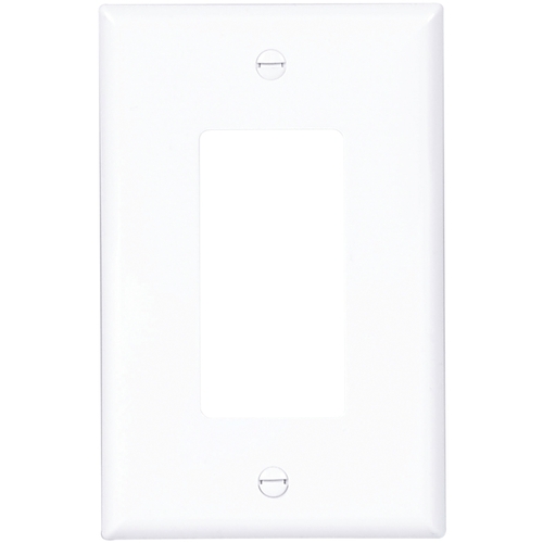 Wallplate, 4-7/8 in L, 3-1/8 in W, 1 -Gang, Polycarbonate, White, High-Gloss