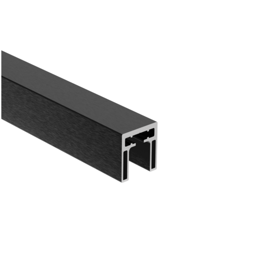 1 5/8" Square Aluminum Cap Rail Matte Black