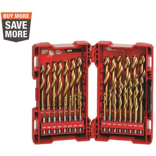 SHOCKWAVE Impact Duty Drill Bit Set, 29-Piece, Steel, Titanium