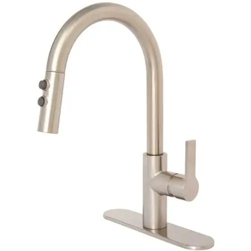 Beck Single-Handle Pull-Down Sprayer Kitchen Faucet in Brushed Nickel Bruhed Nickel