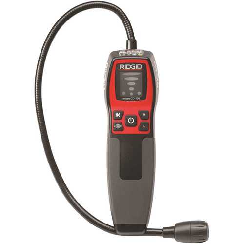 RIDGID 36163 CD-100 Micro Combustible Gas Handheld Diagnostic Detector w/ 16 in. Flexible Probe & Visual, Audible & Vibration Alarms