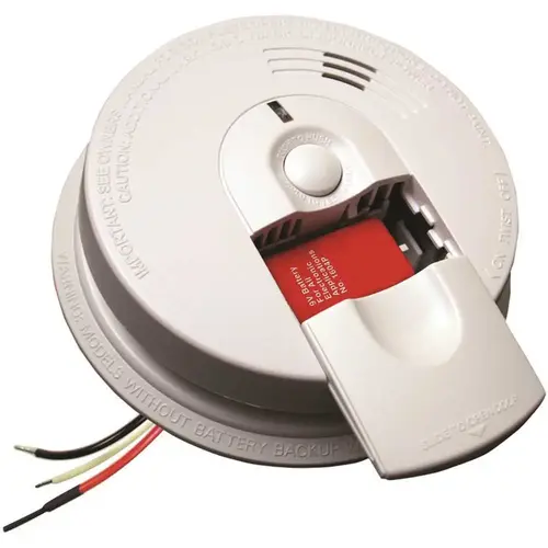 Hardwire Smoke Detector with 9V Battery Backup and Front Load Battery Door White