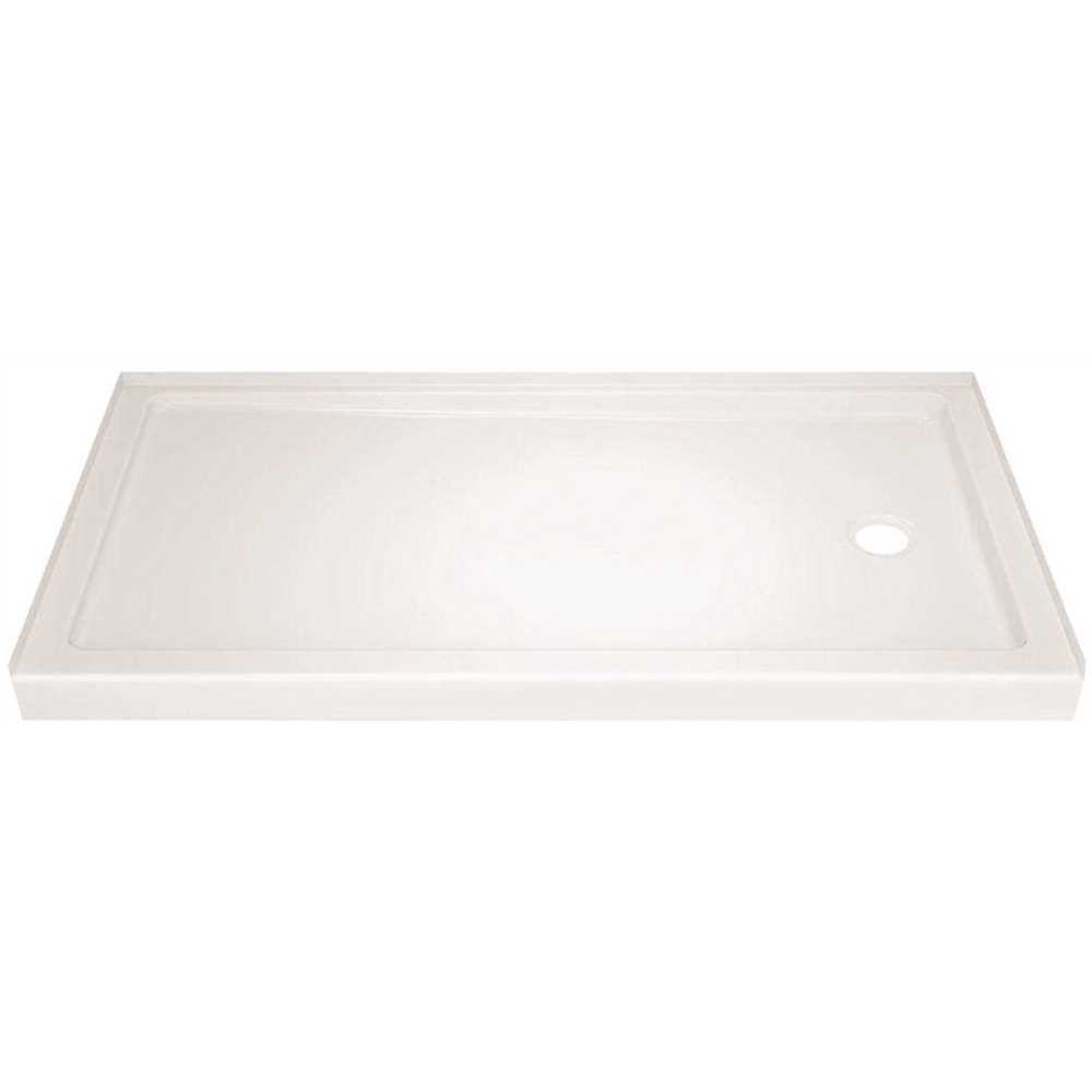 Delta 40094R Shower Base, 59.88 in L, 30-3/4 in W, 3-1/2 in H, Acrylic, White, Stud Installation