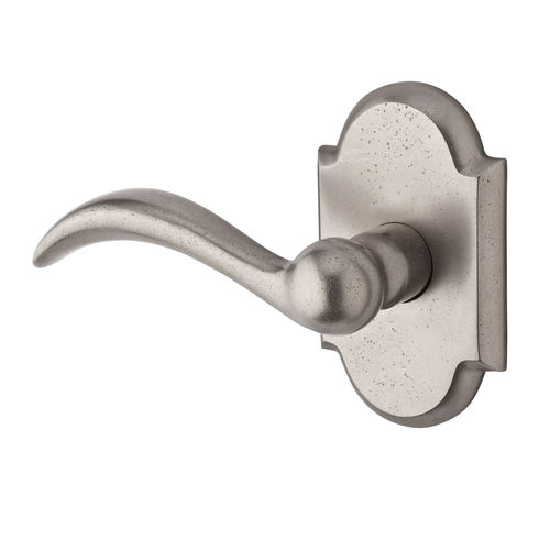 Half Dummy Left Hand Arch Lever and Rustic Arch Rose White Bronze Finish