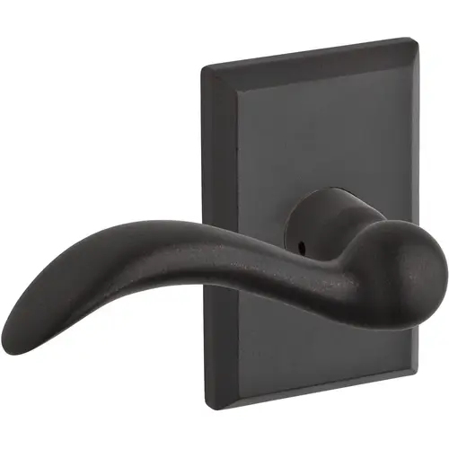 Half Dummy Left Hand Arch Lever and Rustic Square Rose Dark Bronze Finish