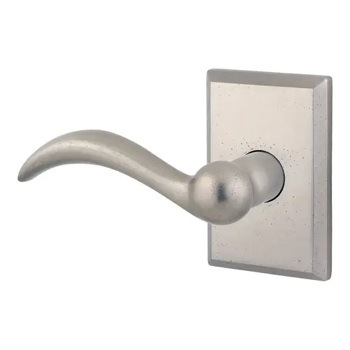 Entry Left Hand Arch Lever and Rustic Square Rose with 6AL Latch and Dual Strike White Bronze Finish