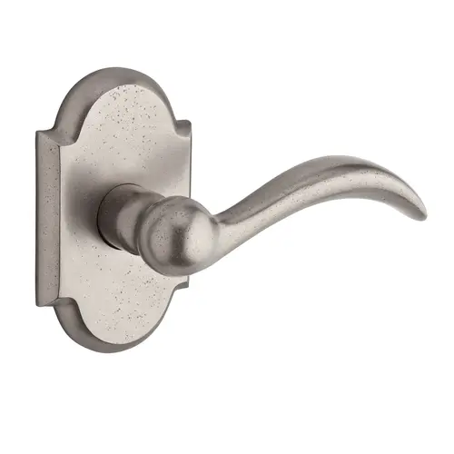 Half Dummy Right Hand Arch Lever and Rustic Arch Rose White Bronze Finish