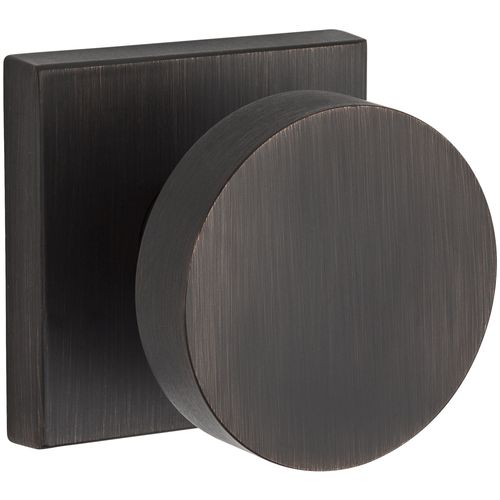 Passage Contemporary Knob with Contemporary Square Rose with 6AL Latch and Dual Strike Venetian Bronze Finish