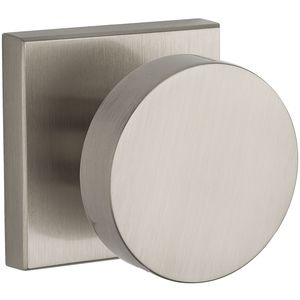 Full Dummy Contemporary Knob and Contemporary Square Rose Satin Nickel Finish