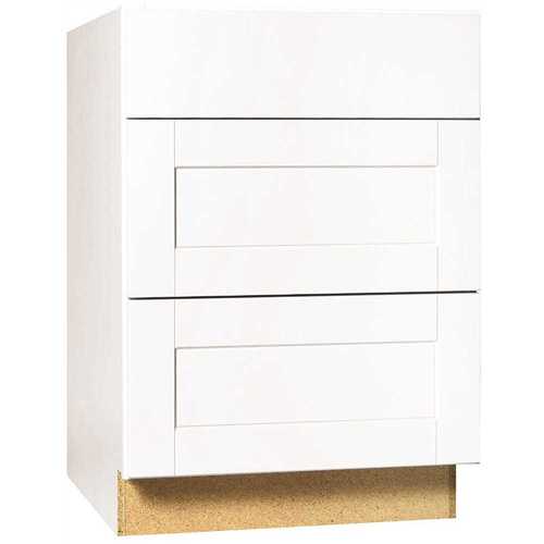 Hampton Bay Kdb24 Ssw Shaker Satin White Stock Assembled Drawer Base Kitchen Cabinet With Drawer 2346