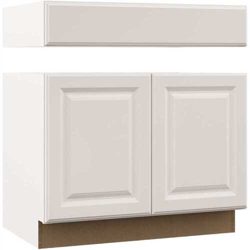 Hampton Assembled 36 in. x 34.5 in. x 24 in. Accessible Sink Base Kitchen Cabinet in Satin White