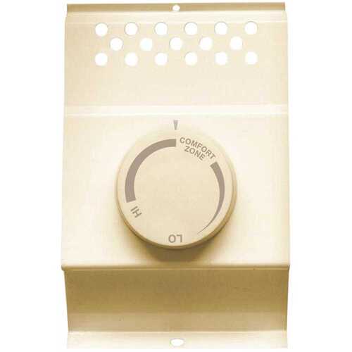 Single-Pole Electric Baseboard-Mount Mechanical Thermostat in Almond