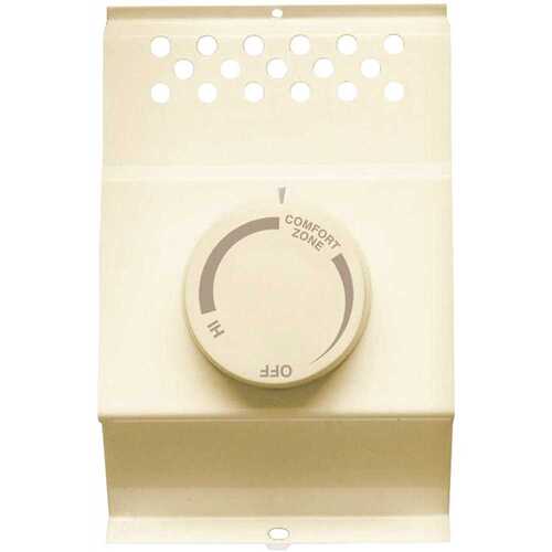 Cadet BTF2A Double-Pole Electric Baseboard-Mount Mechanical Thermostat in Almond