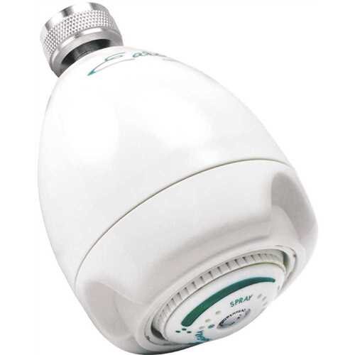 NIAGARA N2925N 3-Spray 2.7 in. Single Wall Mount Low Flow Fixed Adjustable Shower Head in White