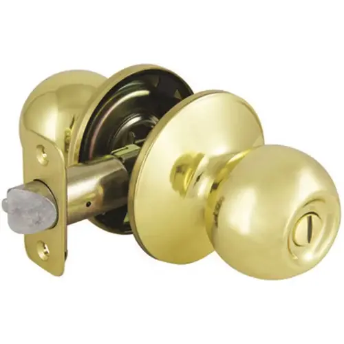 Defiant T3710B Saturn Polished Brass Privacy Bed/Bath Door Knob