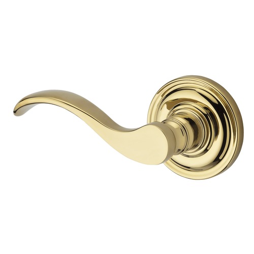 Half Dummy Left Hand Curved Lever and Traditional Round Rose Lifetime Brass Finish