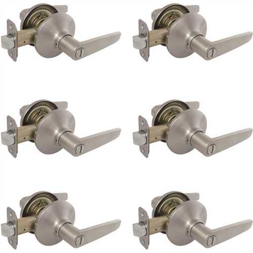 Olympic Stainless Steel Privacy Bed/Bath Door Lever Contractor Pack