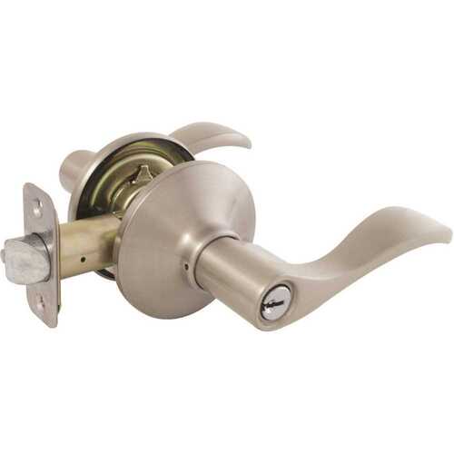 Naples Satin Nickel Keyed Entry Door Lever