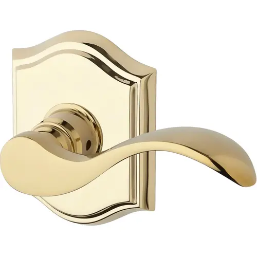 Privacy Curved Lever and Traditional Arch Rose with 6AL Latch and Dual Strike Lifetime Brass Finish