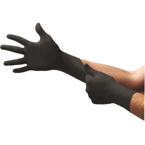 MIDKNIGHT Medium Black 4.7 Mil Powder-Free Nitrile Disposable Gloves - pack of 100
