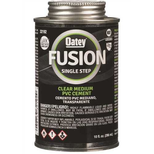 Oatey 32192 Fusion One-Step 10 oz. Clear PVC Cement