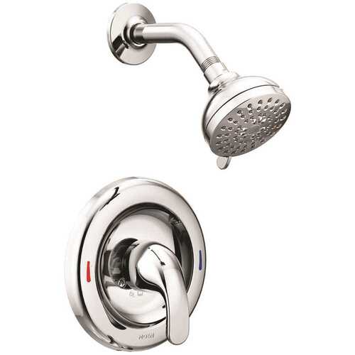 Shower Faucet, 1.75 gpm, Metal, Chrome Plated, Lever Handle, 1-Handle
