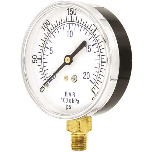 ENGINEERED SPECIALTY PRODUCTS 101D-354H 100 Series 3 1/2 Dial 1/4 npt Lower Mount 300 psi Pressure Gauge Utility Accessory