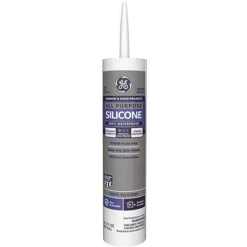 GE 2708912 Silicone 1 10.1 oz. White All Purpose Silicone Sealant Caulk