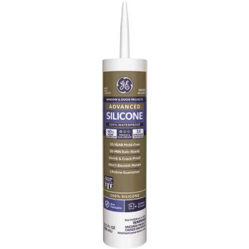 Advanced Silicone 2 10.1 oz. White Window and Door Silicone Sealant Caulk - pack of 12