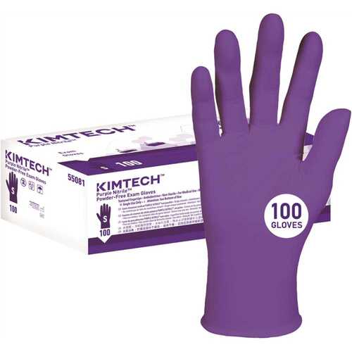 Kimberly-Clark 55081 Purple Nitrile Exam Gloves, Ambidextrous, Small