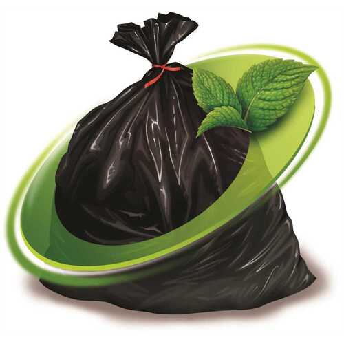 Mint-X MX3858XHB 60 Gal. 38 in. x 58 in. 1.3 Mil Black Rodent Repellent Trash Bags - pack of 100