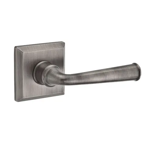 Privacy Federal Lever and Traditional Square Rose with 6AL Latch and Dual Strike Matte Antique Nickel Finish