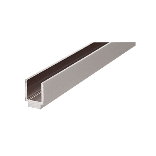 98" Brushed Nickel Aluminum U-Channel for 3/8" Thick Glass