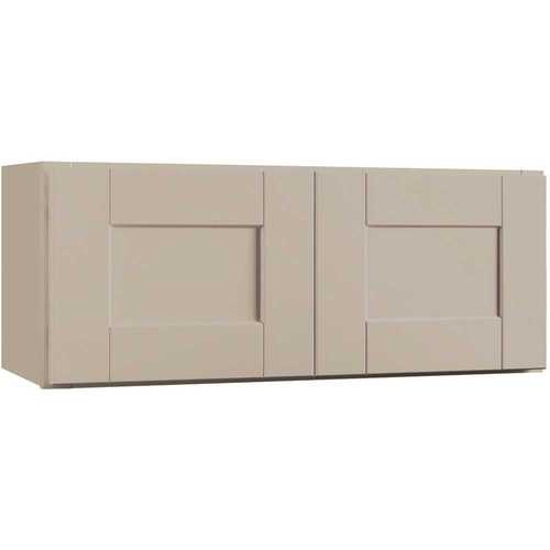 Shaker Dove Gray Stock Assembled Wall Bridge Kitchen Cabinet (30 in. x 12 in. x 12 in.)