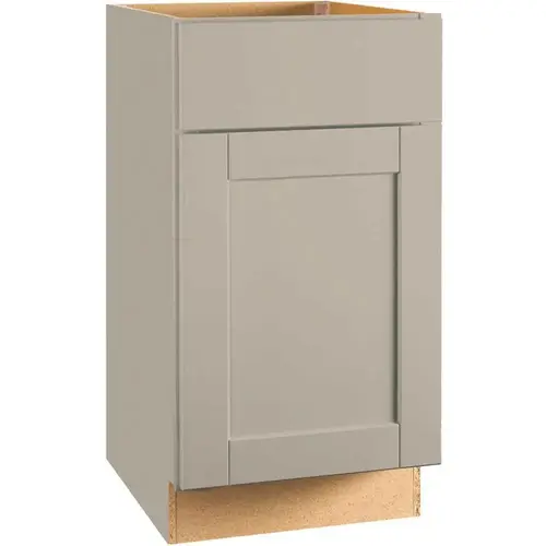 Shaker Dove Gray Stock Assembled Base Kitchen Cabinet with Ball-Bearing Drawer Glides (18 in. x 34.5 in. x 24 in.)